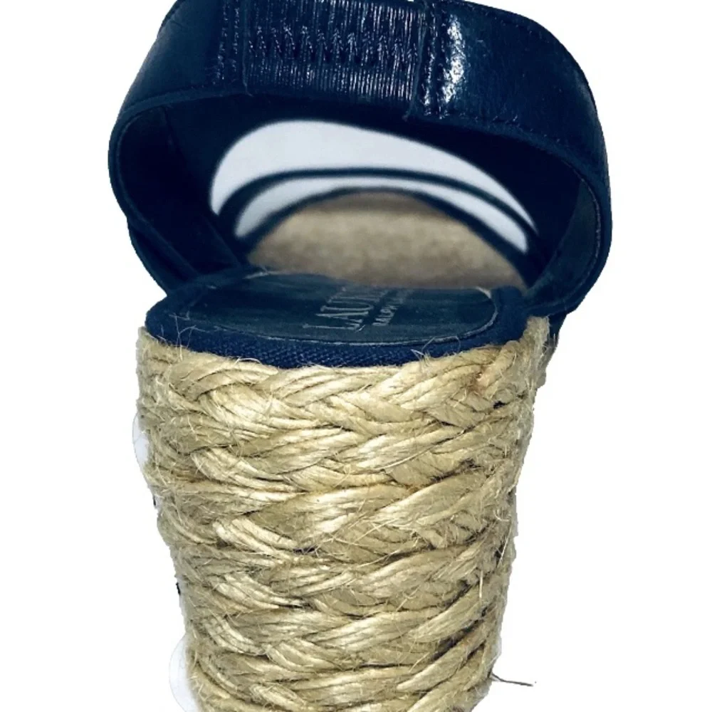 Lauren Ralph Lauren Navy Blue Espadrille Slingback Sandals New without Tag/Box